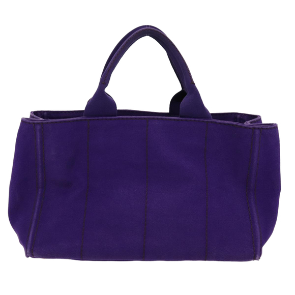 PRADA Canapa MM Hand Bag Canvas Purple Gold Auth yk14234 - Picture 3 of 16